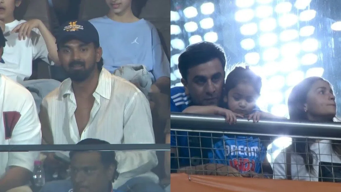 Celebrities spotted at the India vs England game at Wankhede [Source: @iamonlySG/X.com]