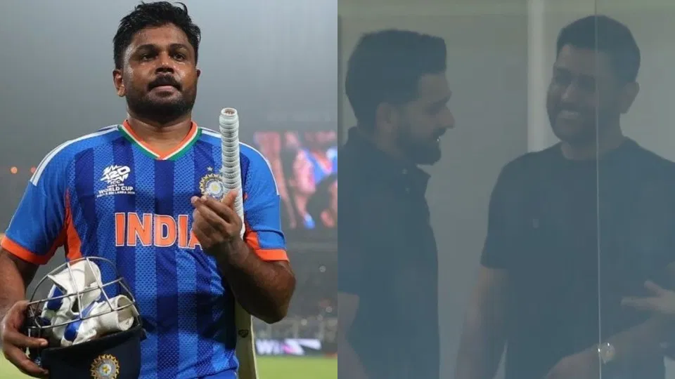 एमएस धोनी और संजू सैमसन [Source: @pipliya41196, @hajarkagalwa/X.com]