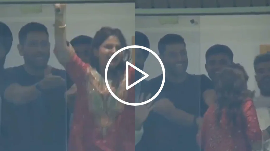 MS Dhoni calms Sakshi Dhoni [Source: X]