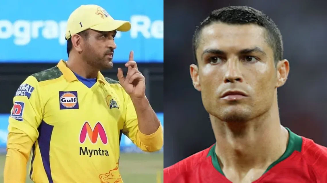 MS Dhoni Cristiano Ronaldo. Image Credits: X