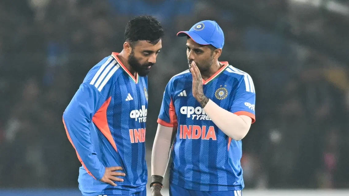 Varun Chakaravarthy and Suryakumar Yadav (Source: AFP)