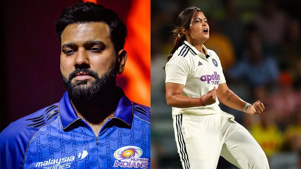 रोहित शर्मा और सयाली सतगरे [@mipaltan, @RCBTweets/x]