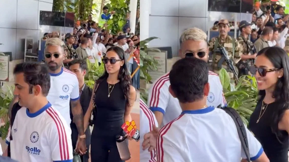 Hardik Pandya with Girlfriend Mahieka Sharma (Source:X)