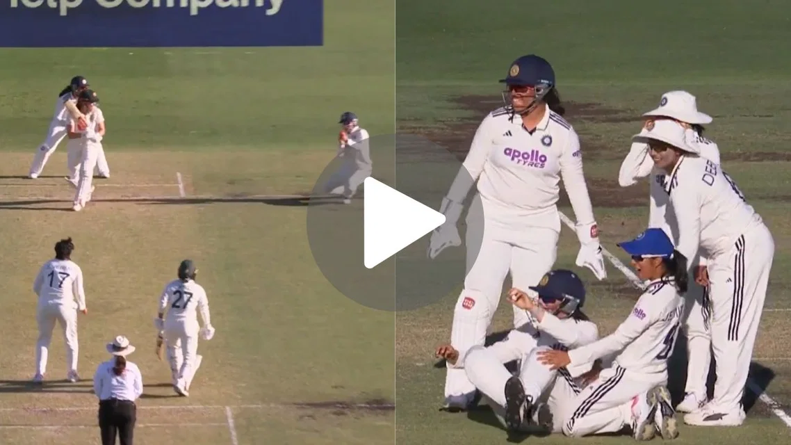 Smriti Mandhana celebrating the catch [Source: @7Cricket/x]