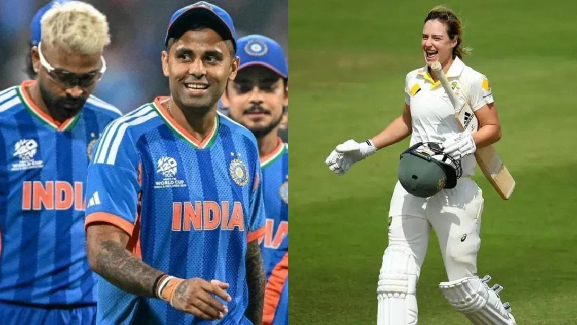 Suryakumar Yadav and Ellyse Perry [Source: AFP, @WyrdWeaver8/x]