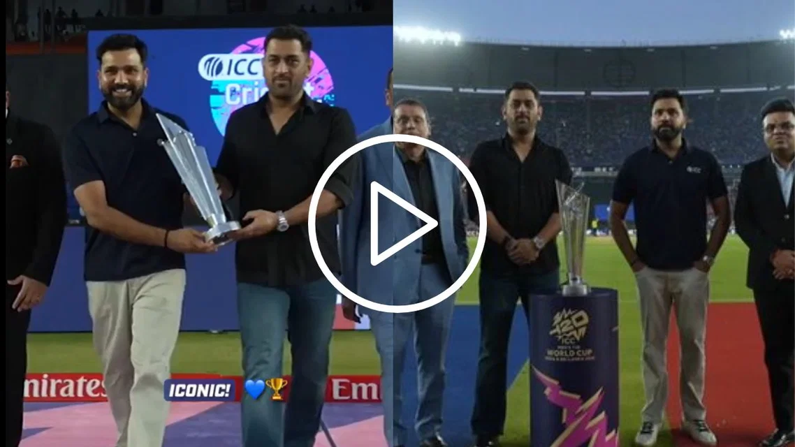 MS Dhoni and Rohit Sharma walked out with T20 World Cup trophy [Source: StarSportsIndia/X.com]