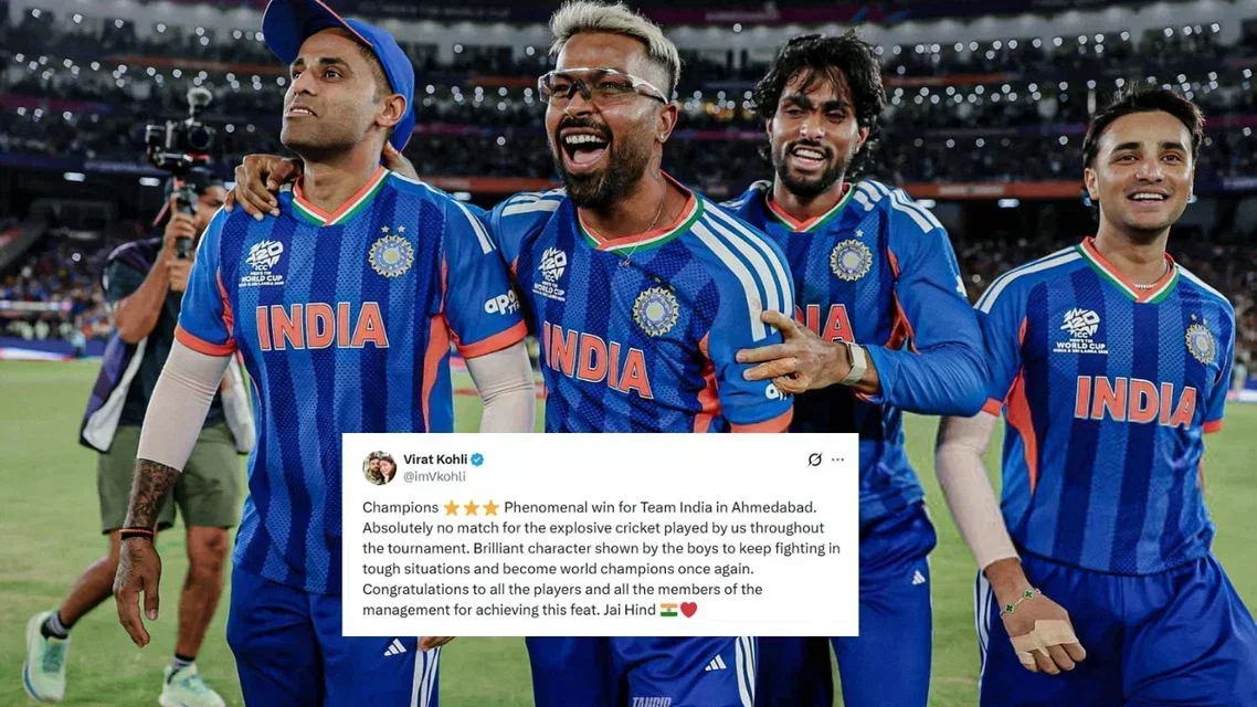 Virat Kohli congratulates Team India (Source: @Anilyadav142360/x.com)