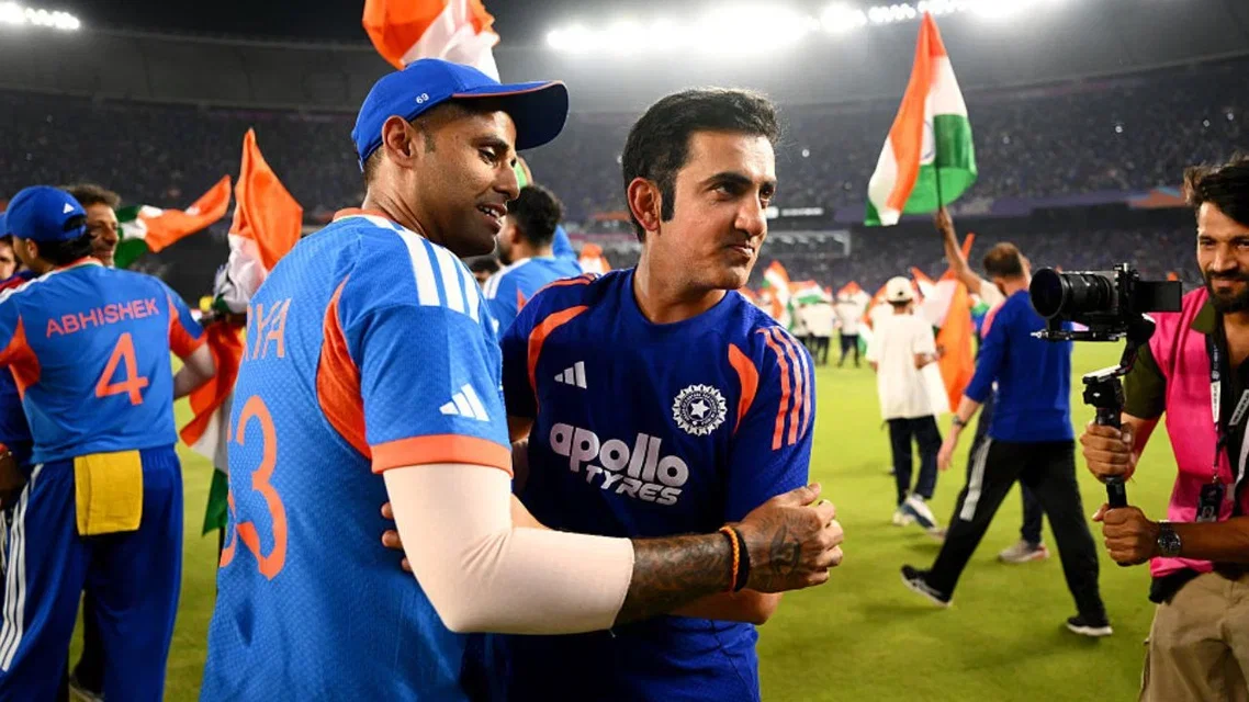 Gautam Gambhir celebrating the win [Source: X]