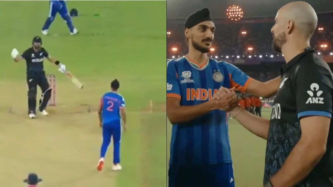 Arshdeep Singh and Daryl Mitchell were involved in a heated exchange [Source: StarSportsIndia/X.com, blackcapsnz/instagram.com]