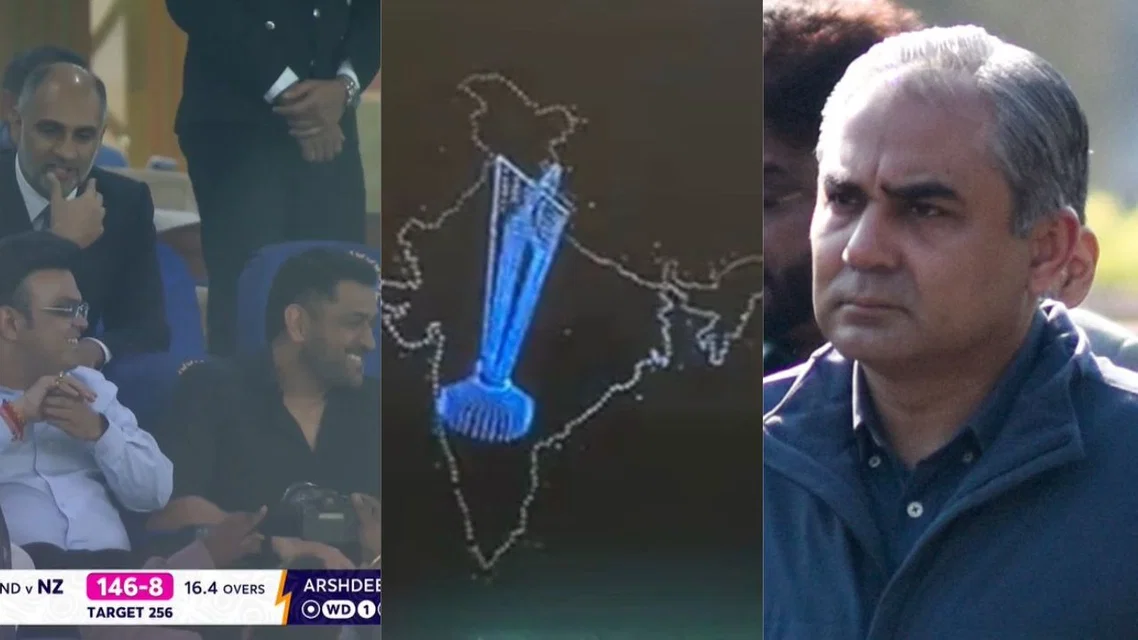 ICC's Jay Shah PCB's Mohsin Naqvi. Image Credits: X