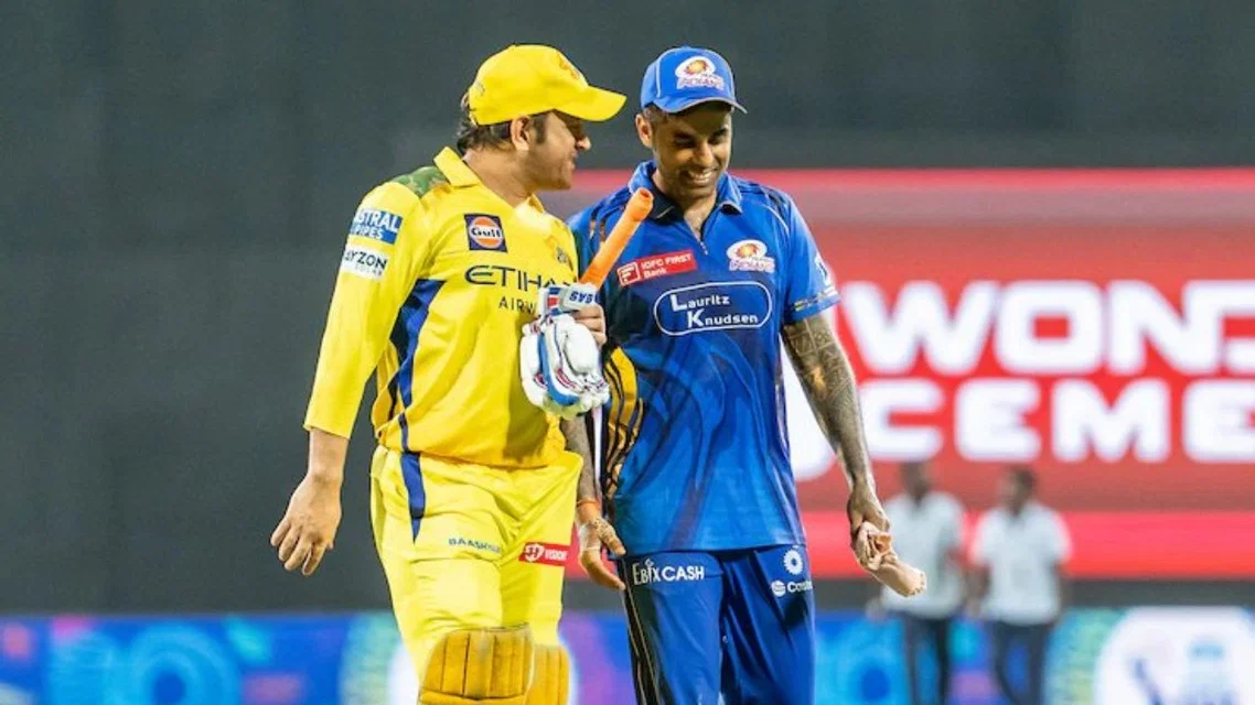 Suryakumar Yadav chatted with MS Dhoni before T20 World Cup [Source: Raunakk_14/X.com]