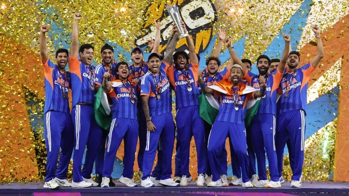 Shiv Sena has asked for a grand celebration after India's T20 World Cup triumph [Source: BCCI/X.com]