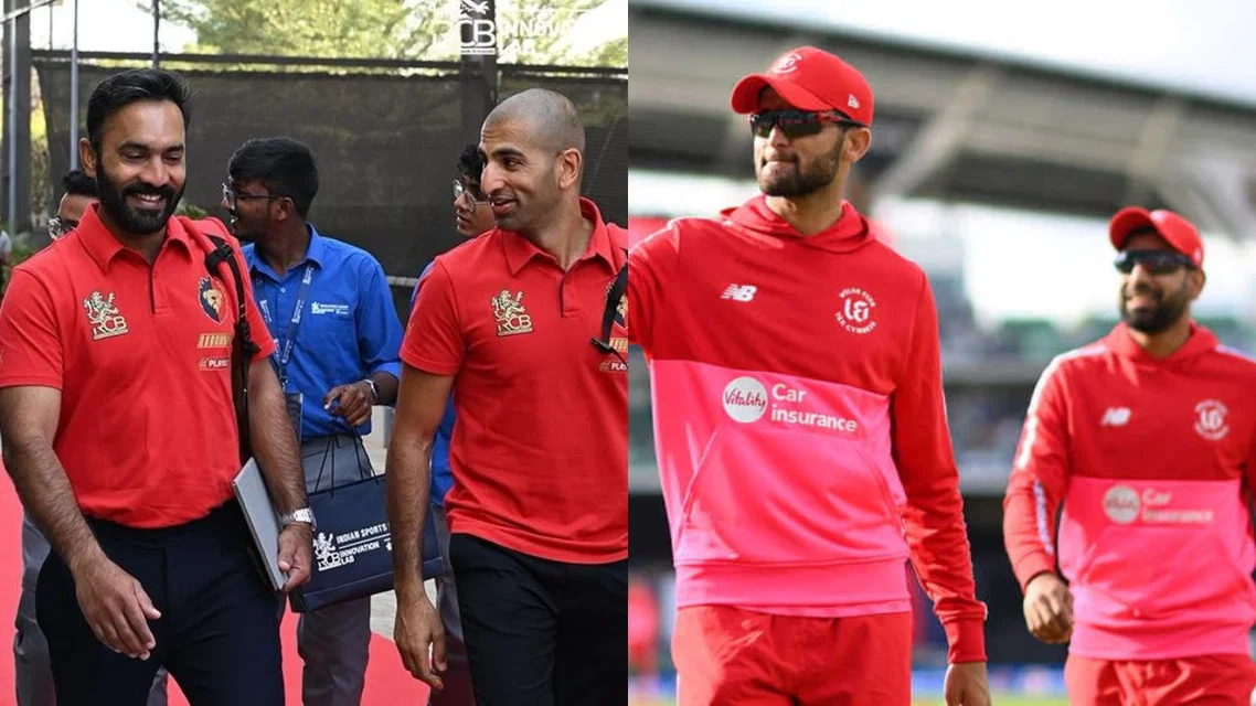 RCB coaches & Shaheen Afridi and Haris Rauf (Source: X)