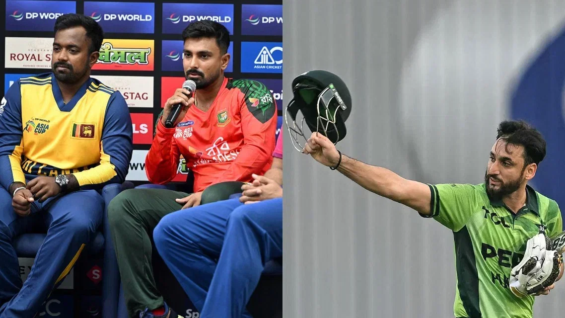 Litton Das Salman Ali Agha. Image Credits: AFP