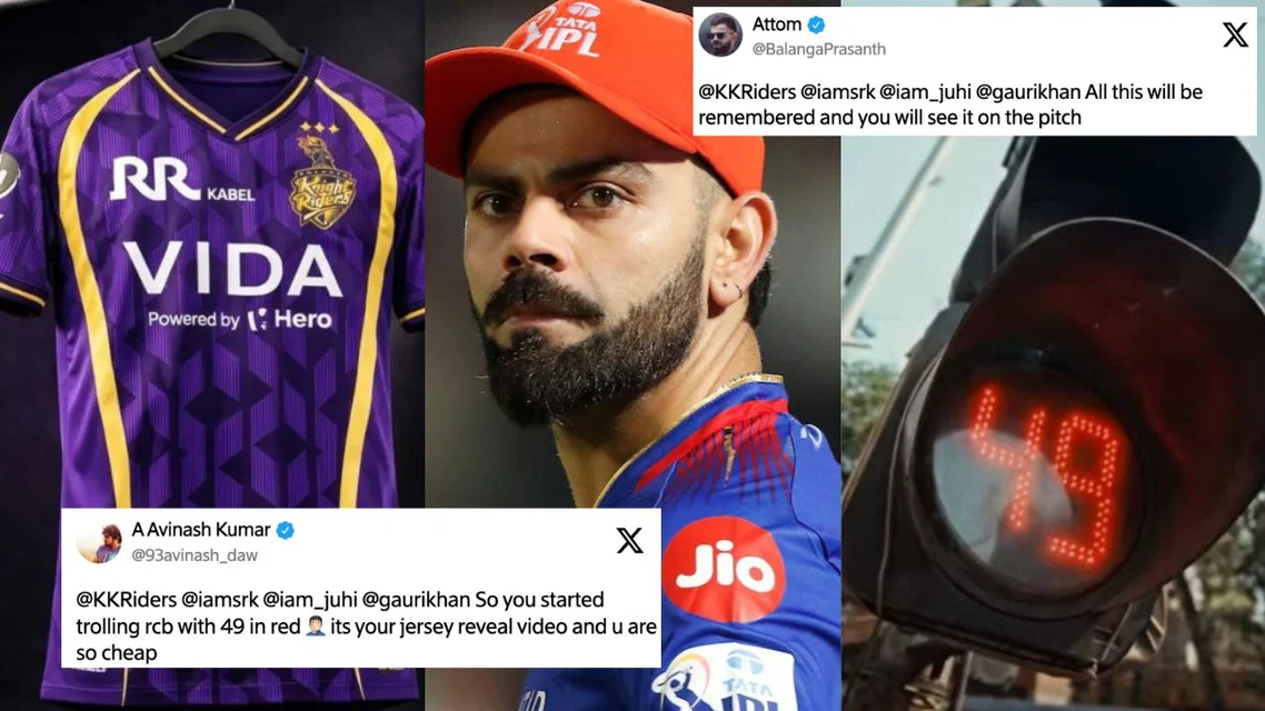 KKR Jersey Reveal For IPL 2026 Teases RCB Fans. Image Credits: X