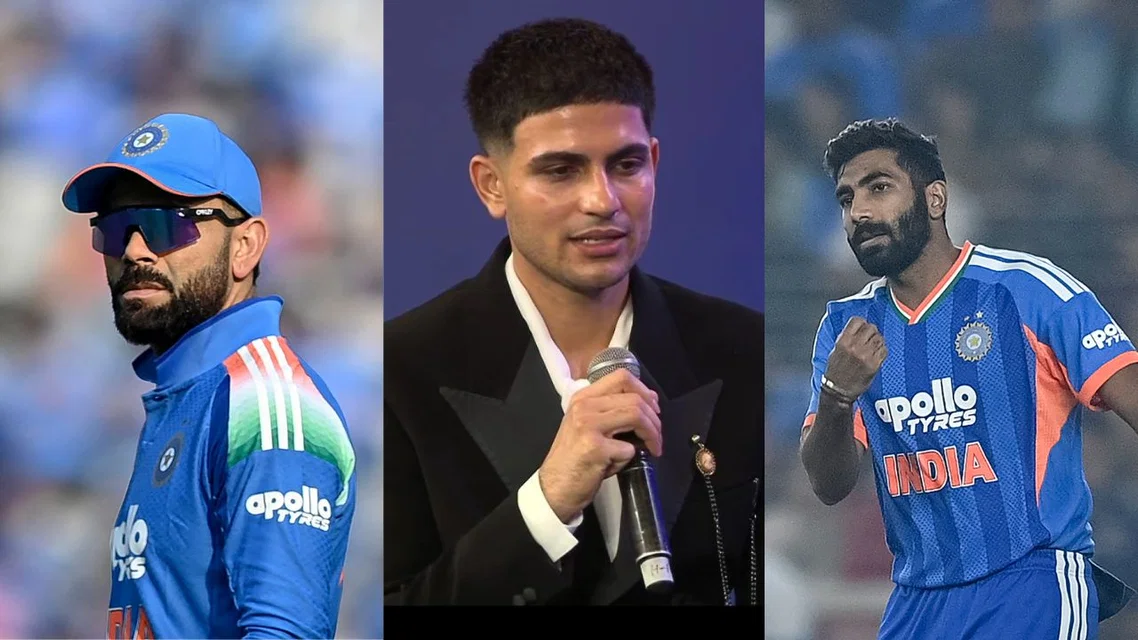 Virat Kohli Shubman Gill Jasprit Bumrah. Image Credits: AFP/X