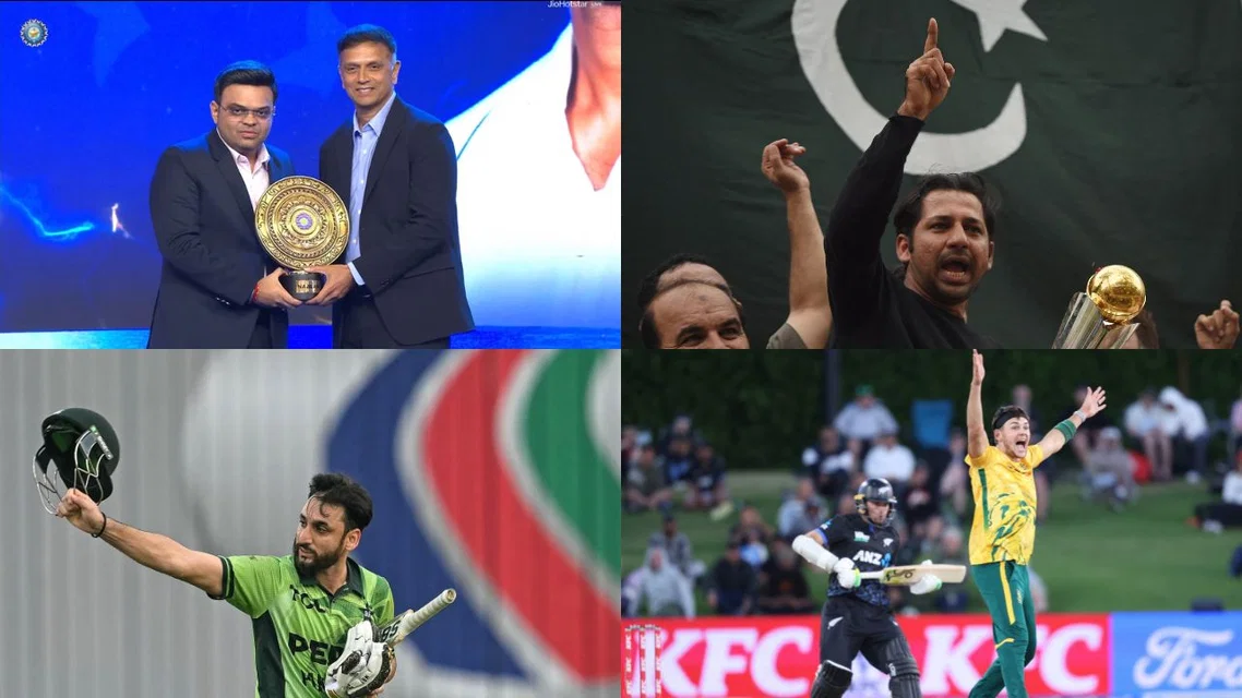 BCCI Awards, Sarfaraz Ahmed, Salman Agha, NZ vs SA. Image Credits: AFP/X