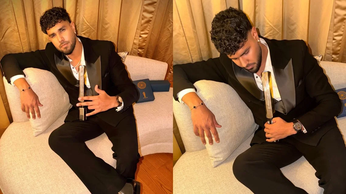 Harshit Rana with BCCI Naman Award. Image Credits: Instagram