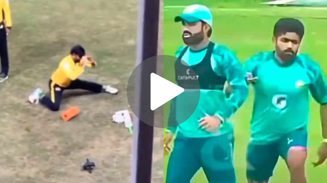 Iftikhar Ahmed imitates Babar Azam and Mohammad Rizwan [Source: @Usama7, @DileepBalasiya/x]