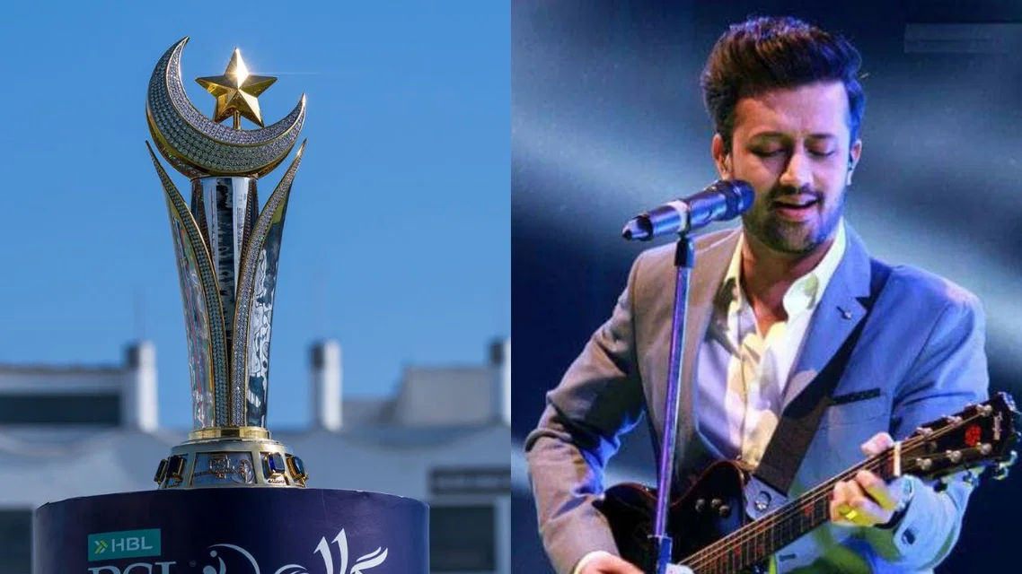 The PSL Trophy and Atif Aslam [Source: X]