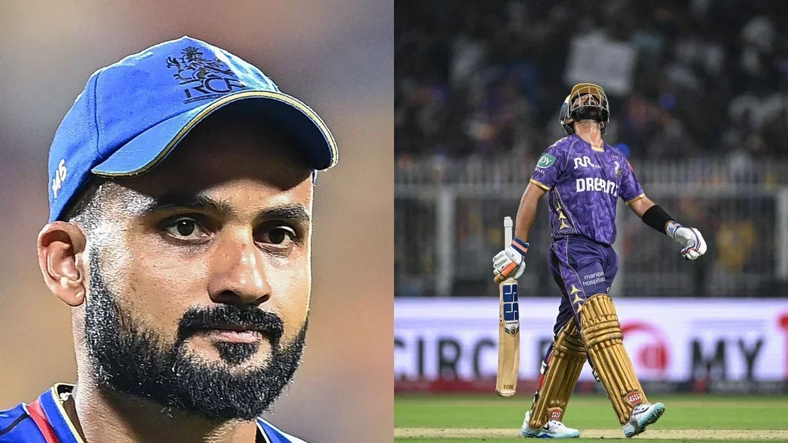 Akash Deep Ajinkya Rahane for KKR. Image Credits: AFP