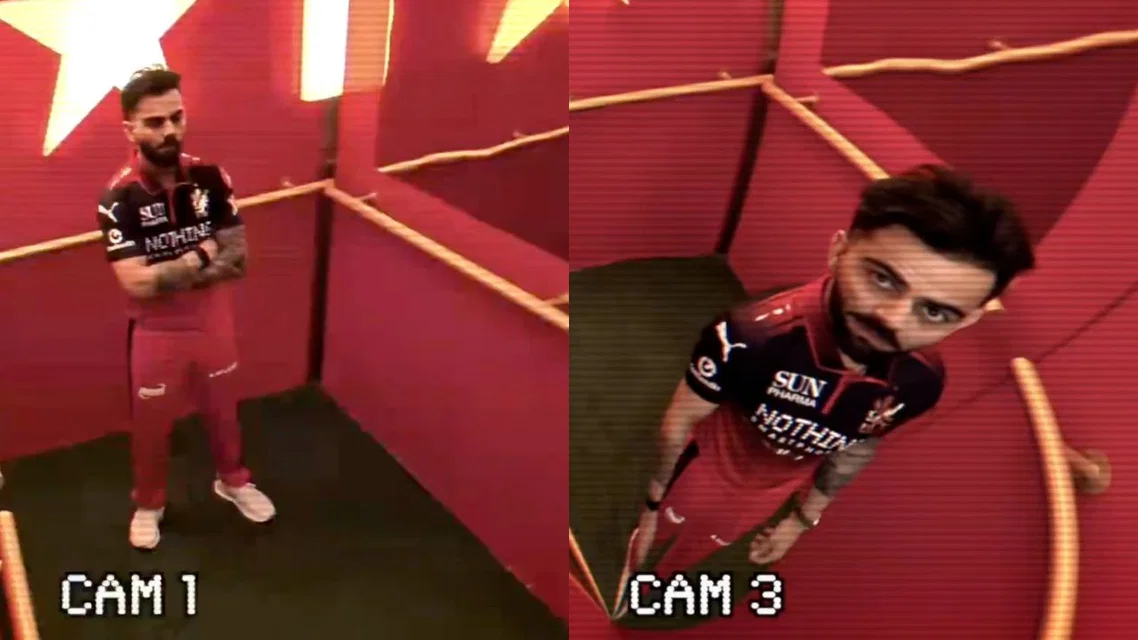Virat Kohli trapped in an RCB elevator [Source: @RCBTweets/x]