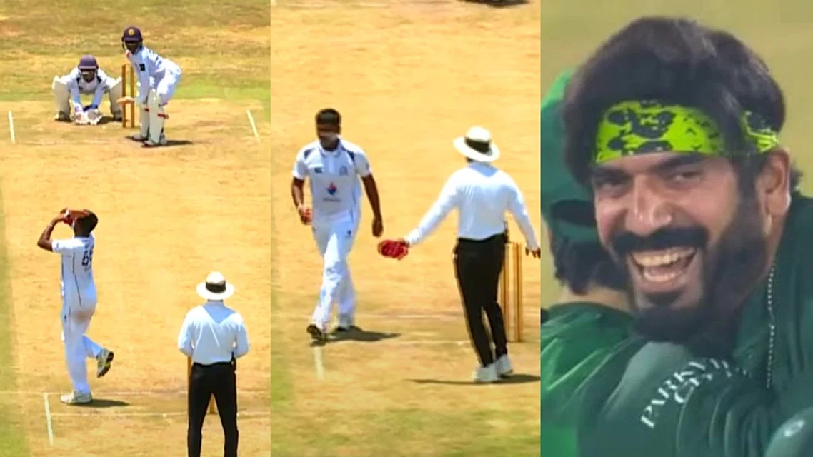 The Sri Lanka college cricket action and Usman Tariq [Source: X]