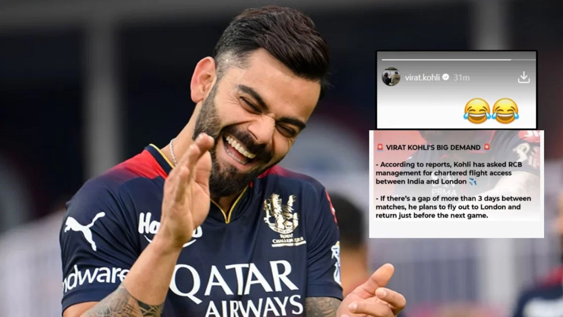 Virat Kohli reacts to his news of flying to London [Source: X]
