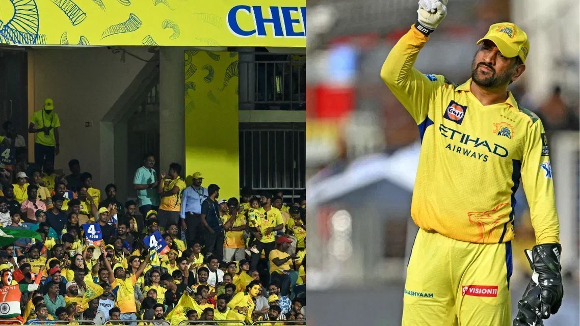 M. A. Chidambaram Stadium and MS Dhoni (Source:AFP)