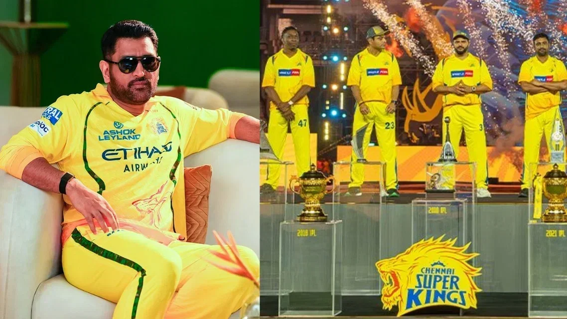 MS Dhoni and Chennai Super Kings Team [Source: X]