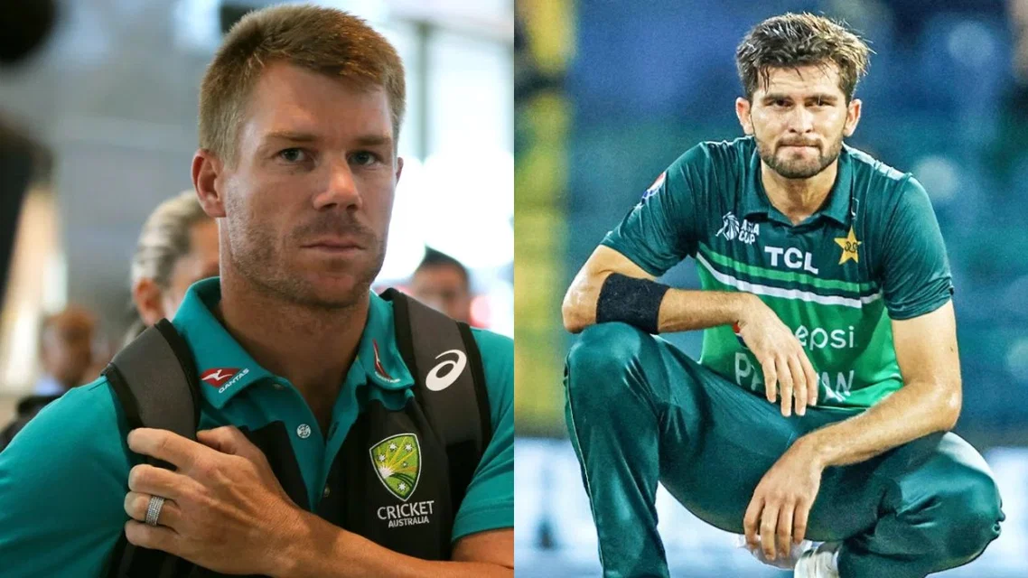 David Warner and Shaheen Afridi in frame [Source: AFP Photos]