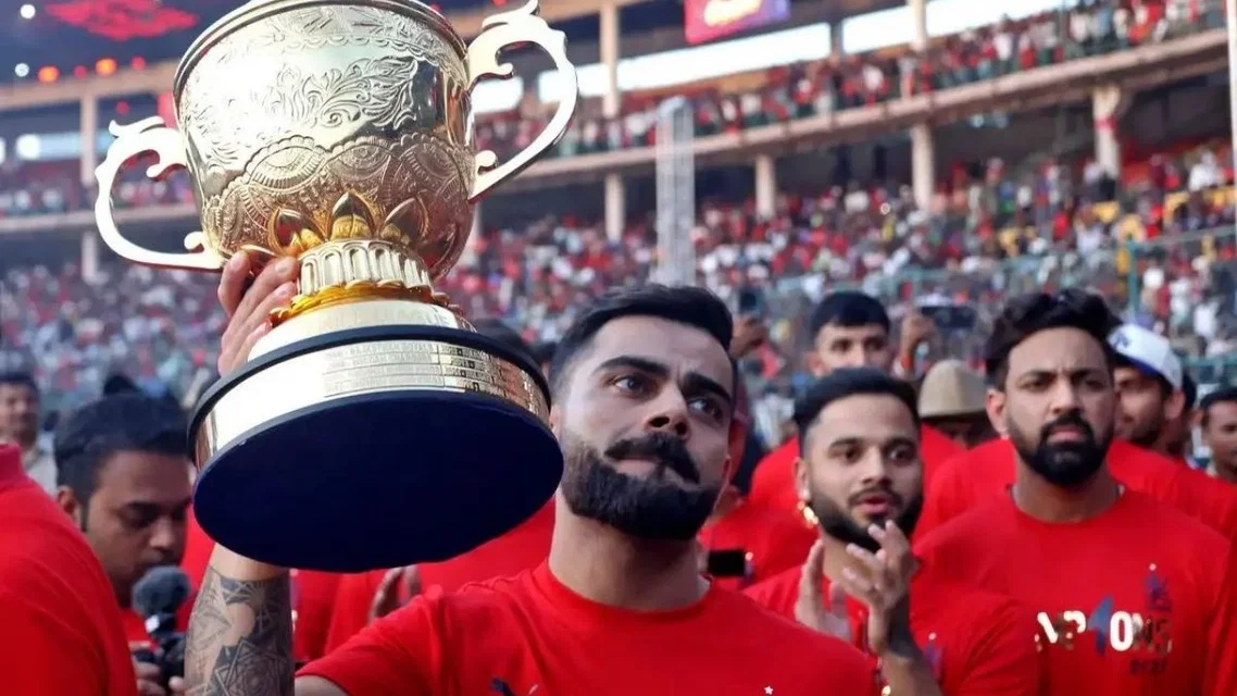 RCB players after their triumph in IPL 2025. Credits - AFP