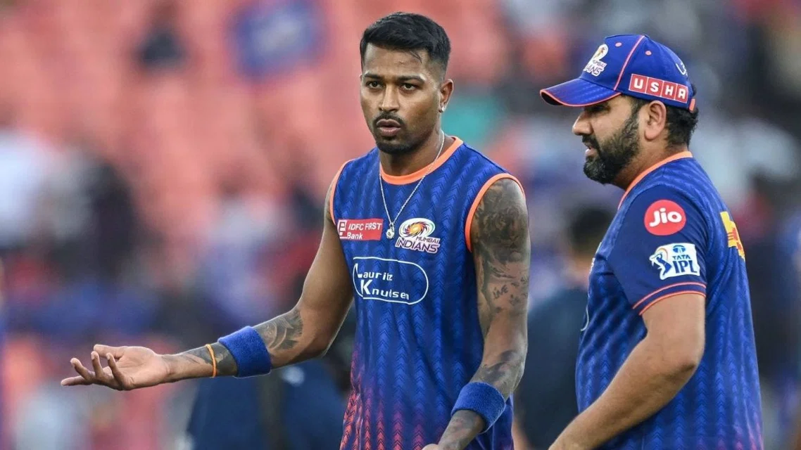 Hardik Pandya hits Mumbai Indians player [Source: AFP]
