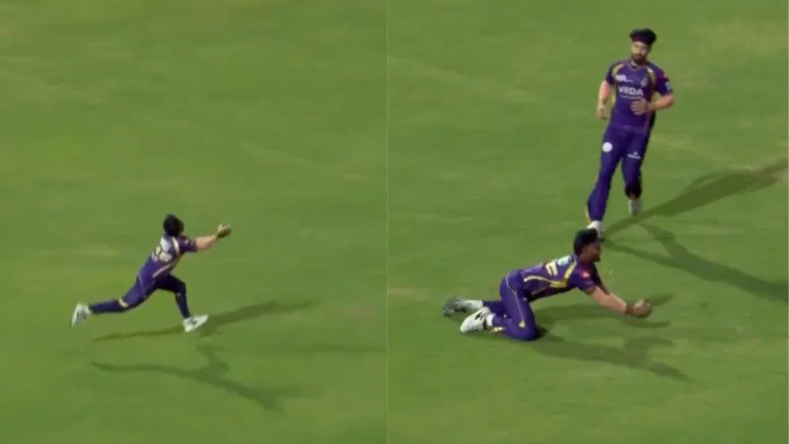 KKR fielder takes stunner to dismiss Rohit Sharma [Source: Screengrab-@IPL]
