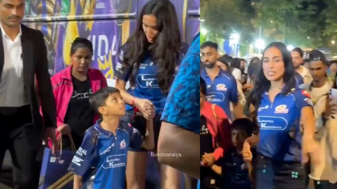 Hardik Pandya son with Mahieka Sharma (Source:X)