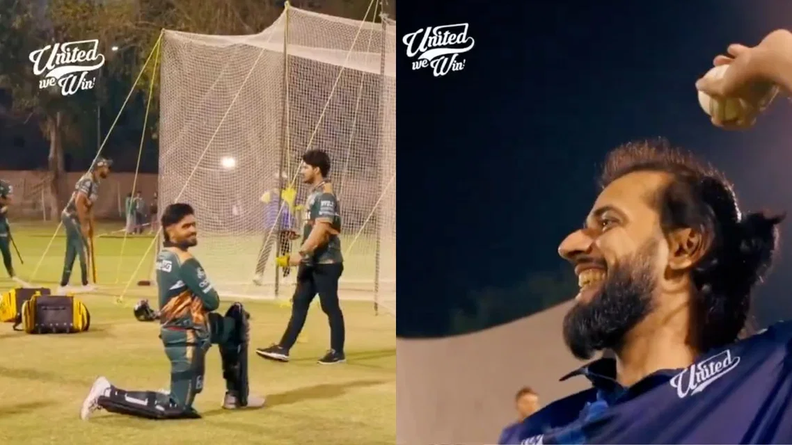 Imad Wasim & Babar Azam (Source: Screengrab from a viral Islamabad United video)