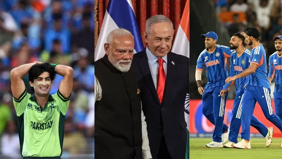 नसीम शाह, नरेंद्र मोदी, और भारतीय क्रिकेट टीम [AFP]