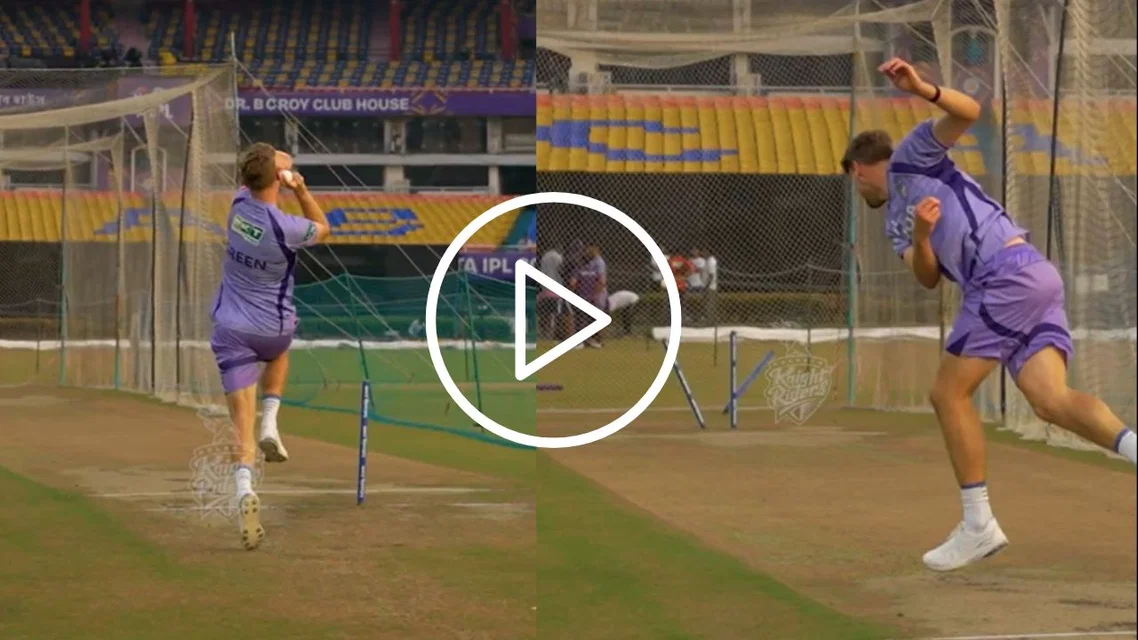 Cameron Green bowling in KKR nets [Source: KKRiders/X.com]