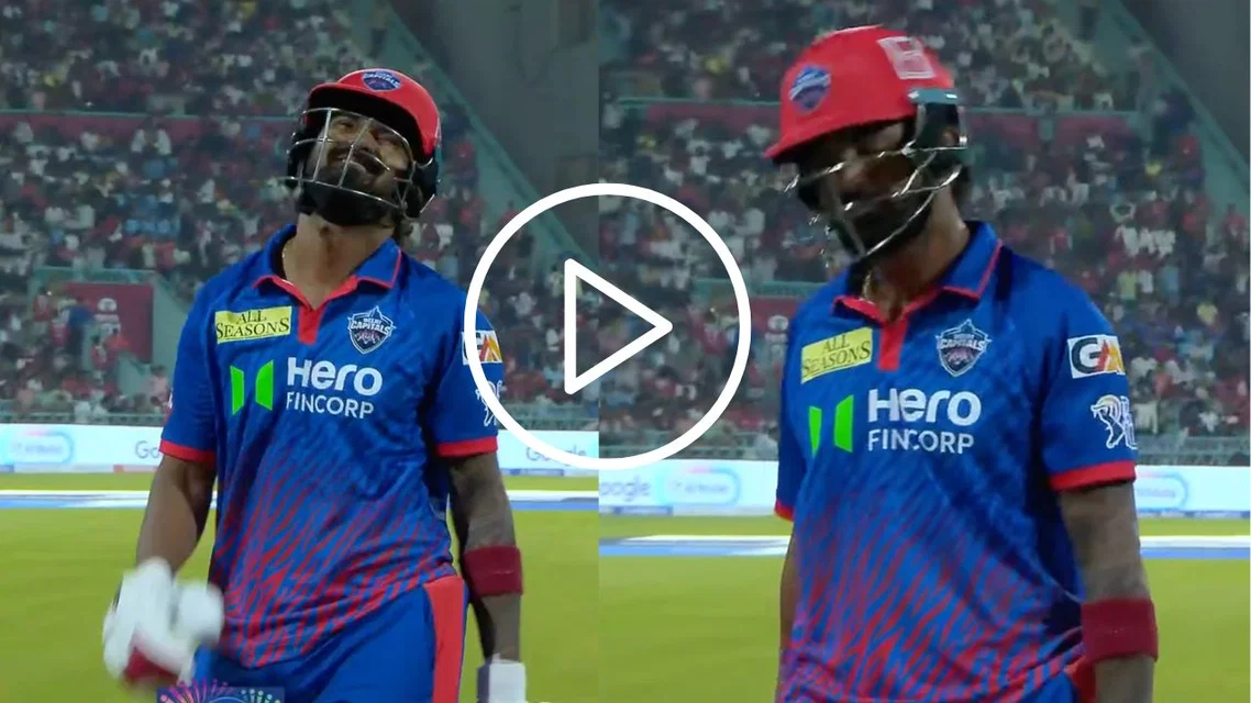 KL Rahul disappointed after golden duck [Source: Screengrab- JioHotstar]
