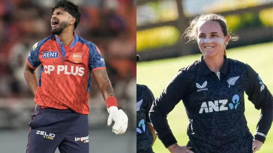 Shreyas Iyer and Amelia Kerr [Source: AFP]