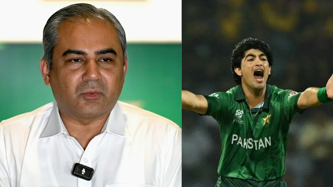 Mohsin Naqvi and Naseem Shah (Source:AFP)