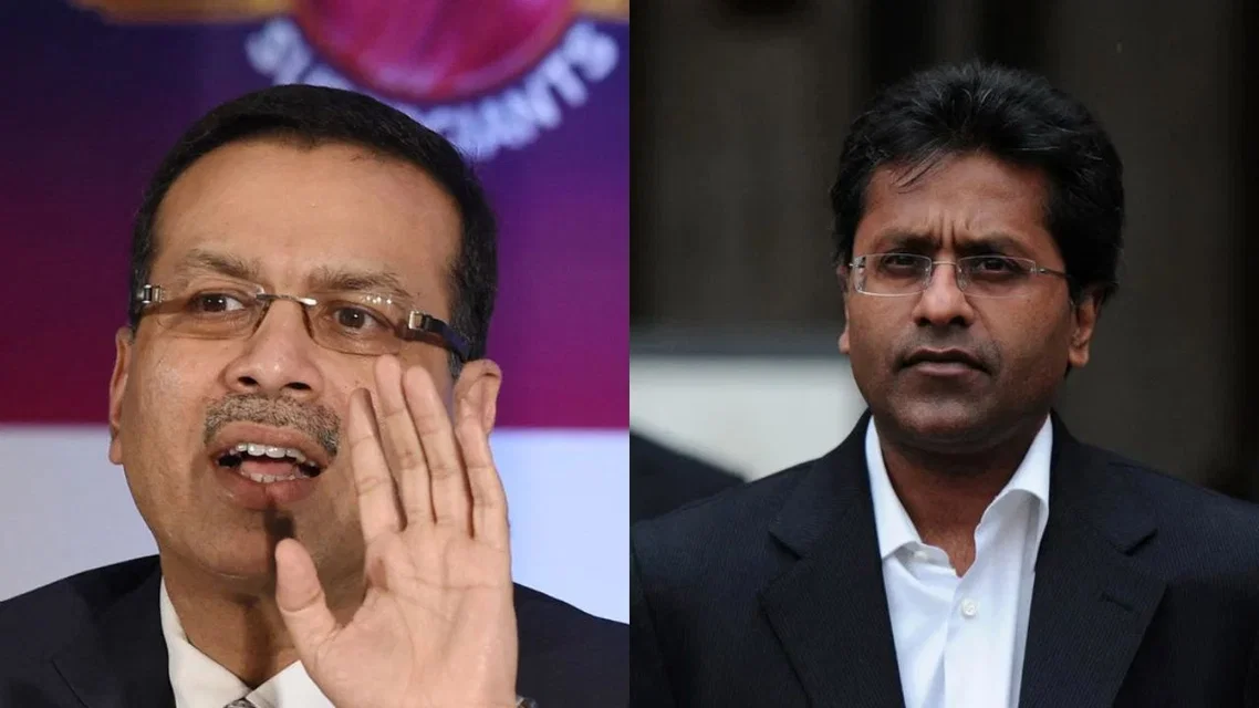 Sanjiv Goenka and Lalit Modi [Source: AFP]