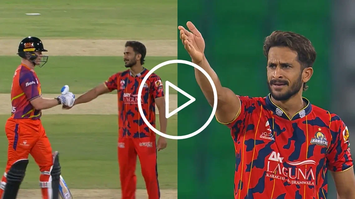Hasan Ali sends off Sam Billings [Source: Screengrabs]