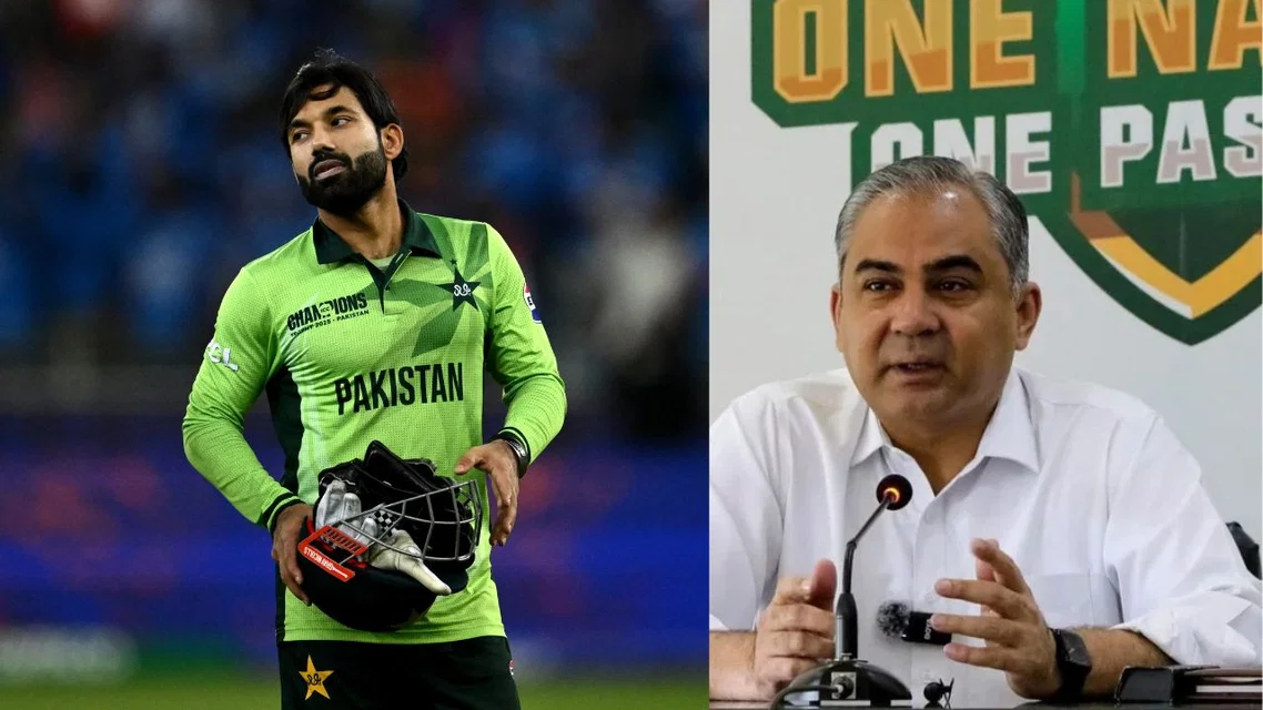 Mohammad Rizwan and Mohsin Naqvi (Source: AFP)