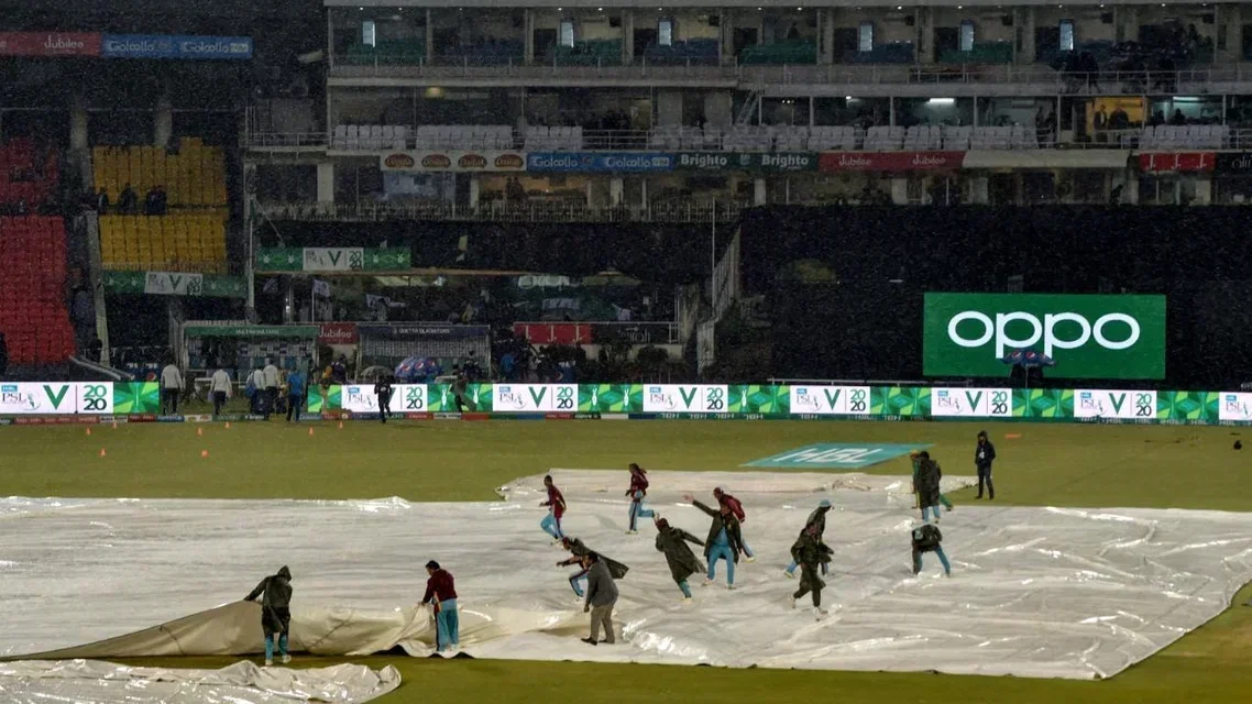 Rain has delayed toss in PSL 2026 Match between Lahore and Multan [Source: AFP]
