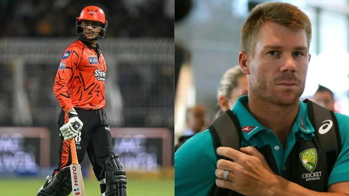 Abhishek Sharma and David Warner [Source: AFP]