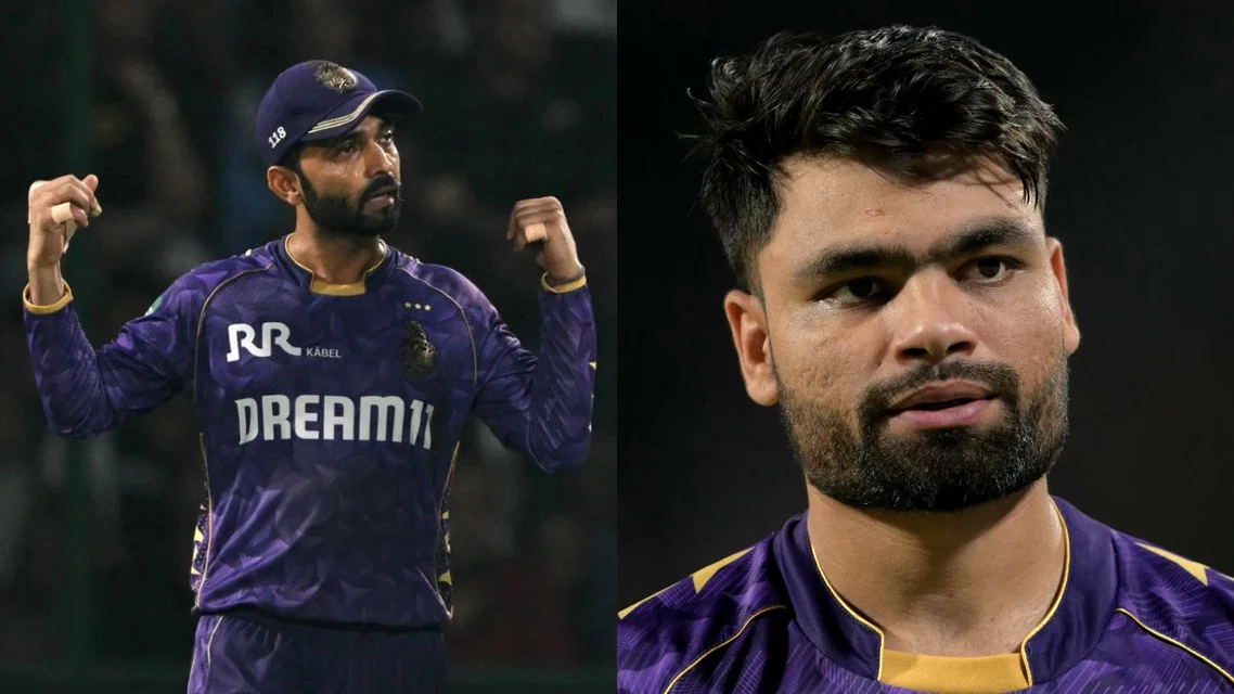 Ajinkya Rahane Rinku Singh for KKR. Image Credits: AFP