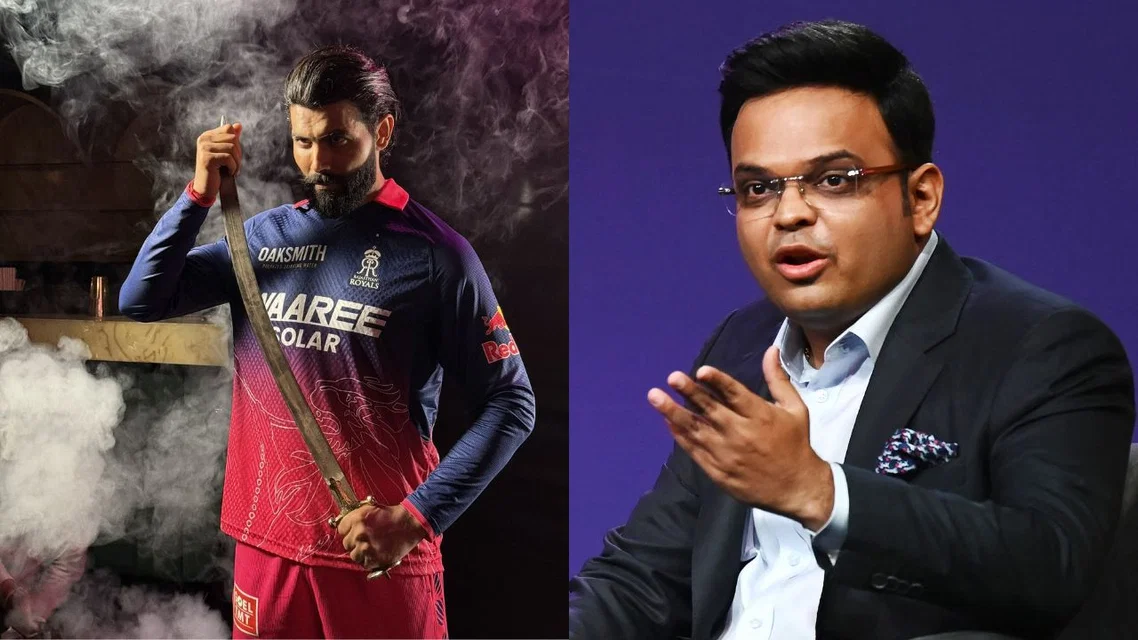 Ravindra Jadeja Jay Shah. Image Credits: RR/AFP