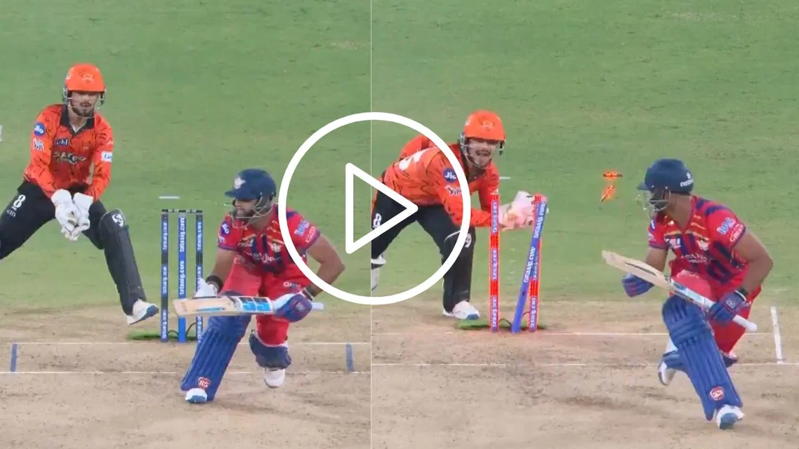 Pooran's brainfade moment vs SRH in IPL [Source: Screengrab/JioHotstar]
