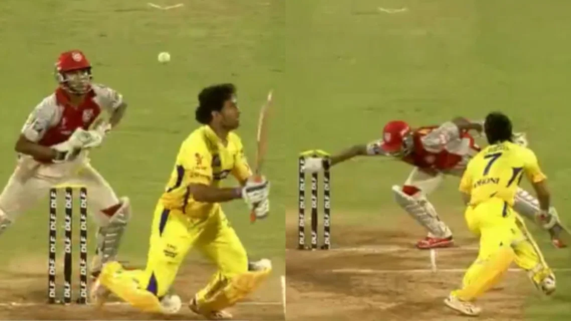 MS Dhoni gets dismissed in a brain fade moment [Source: Screengrab]